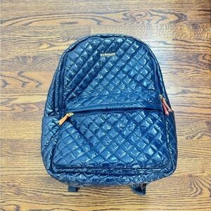MZ Wallace Metro Blue Patent Quilted Backpack